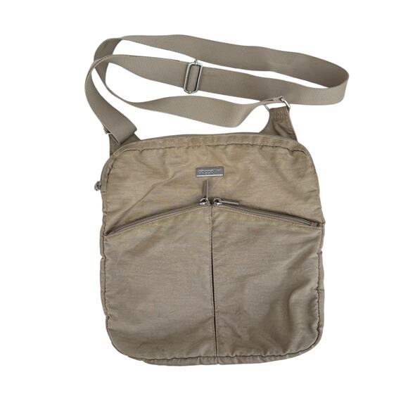 Baggallini Tan Nylon Crossbody Bag, Adjustable Strap Shoulder Bag - Picture 1 of 4